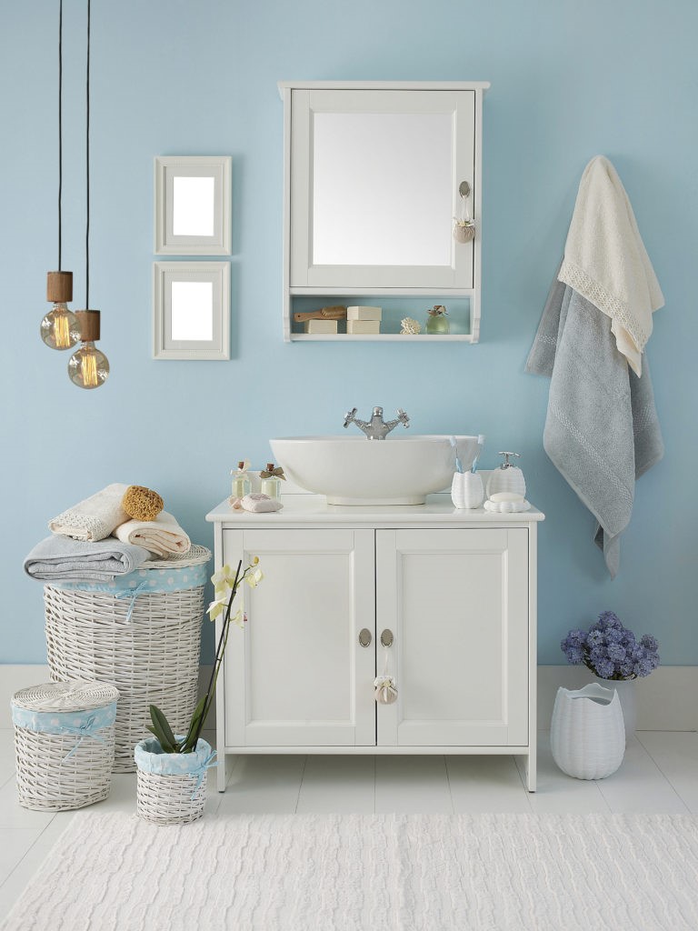 light blue bathroom